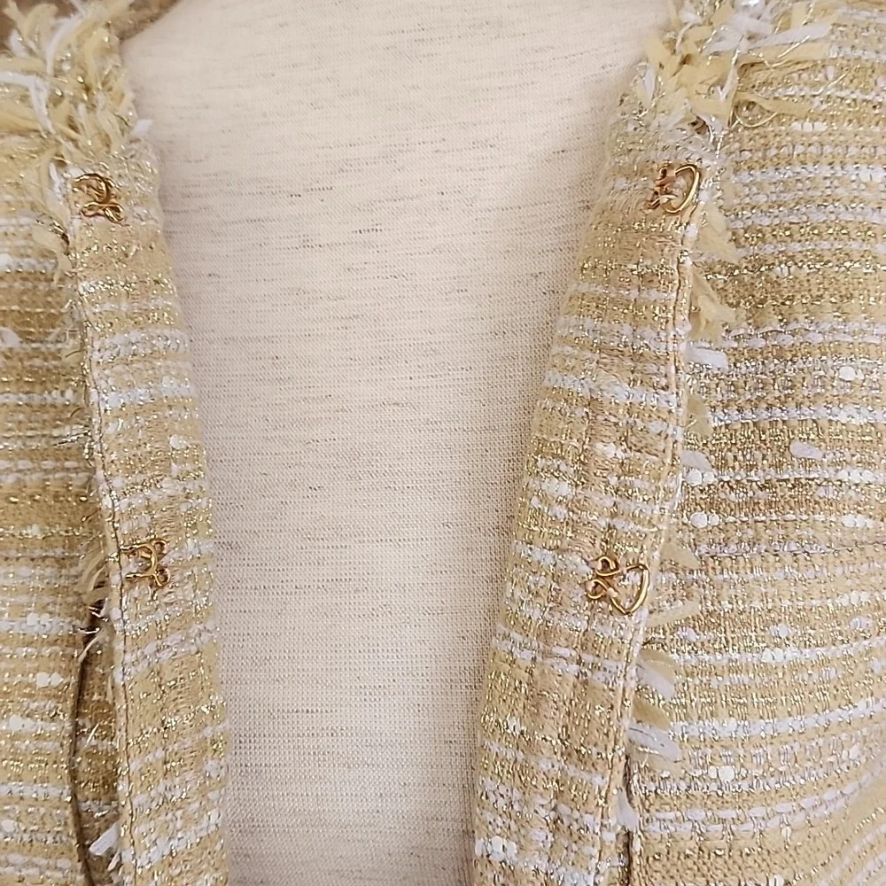 Lilly Pulitzer Women's Cropped Tweed Fringe Blazer